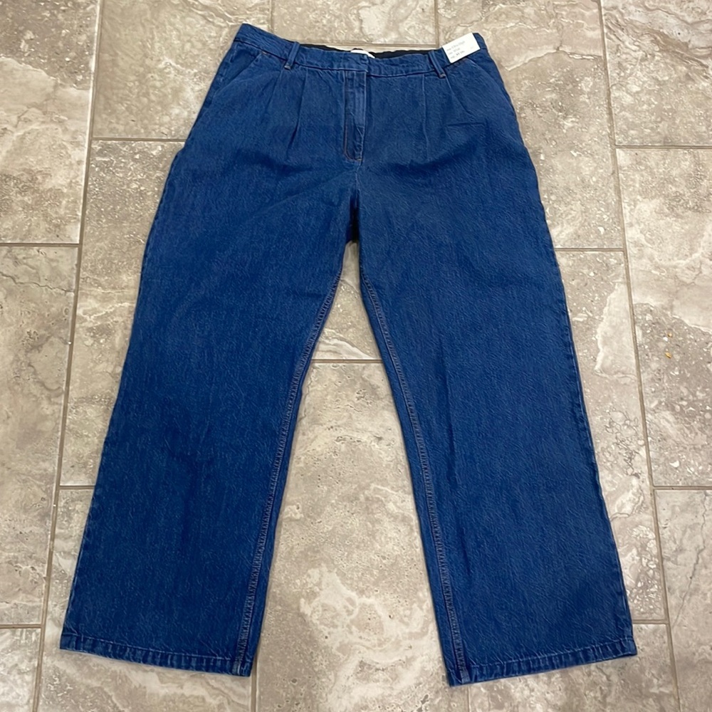 Abercrombie & Fitch Curve Love Ultra High Rise  wide leg dark Jeans 33R